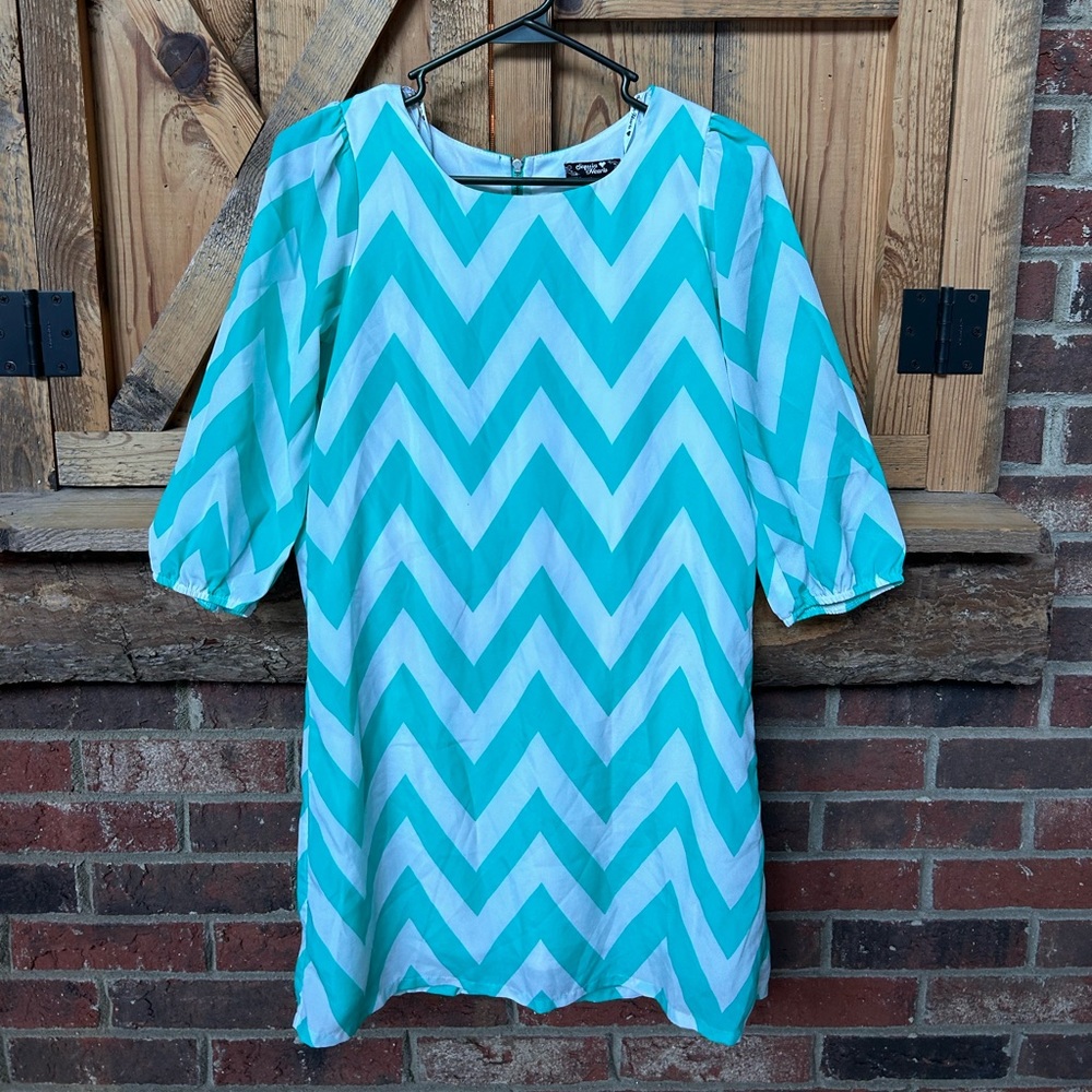 Girls Chevron pattern dress.
